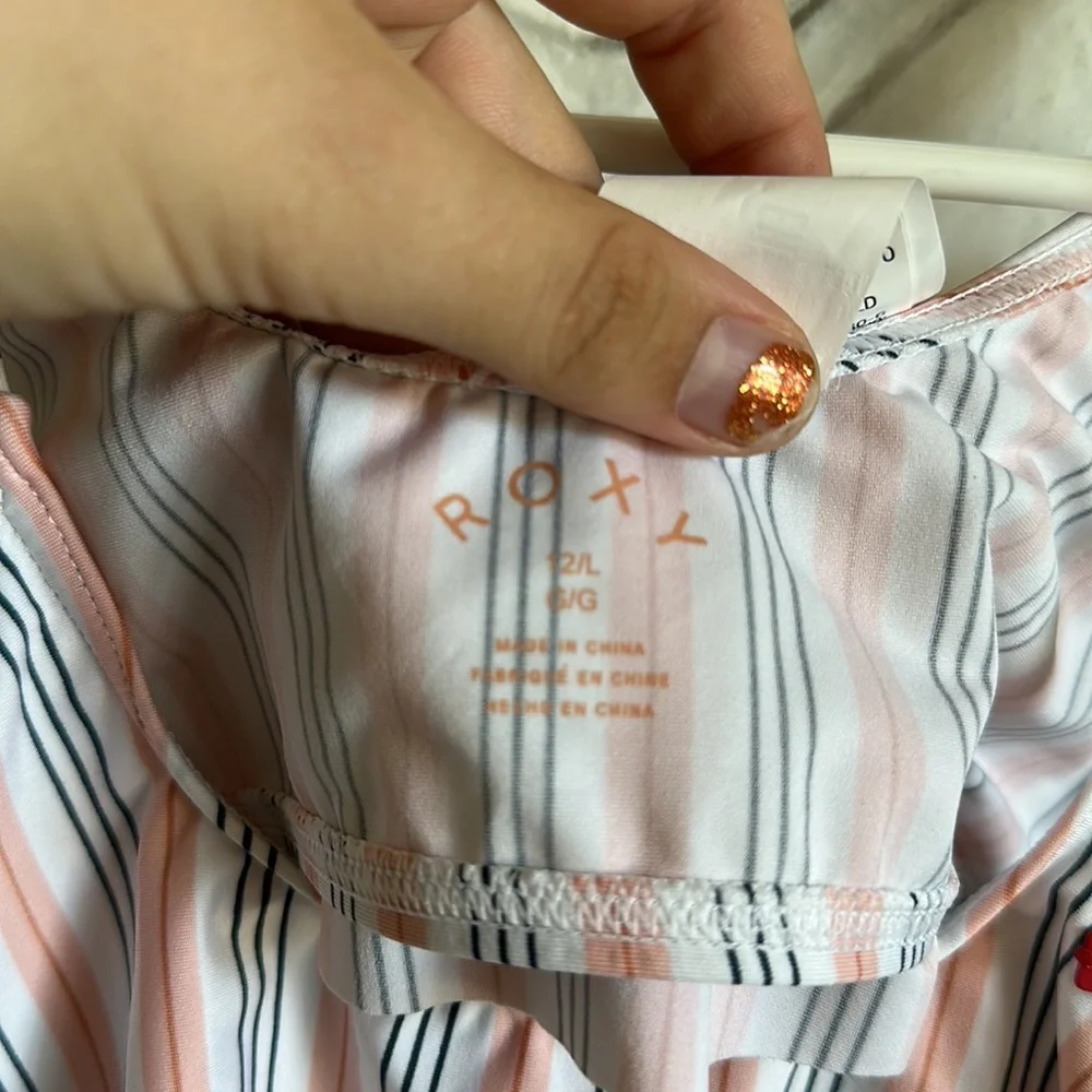 NWT roxy striped swim top